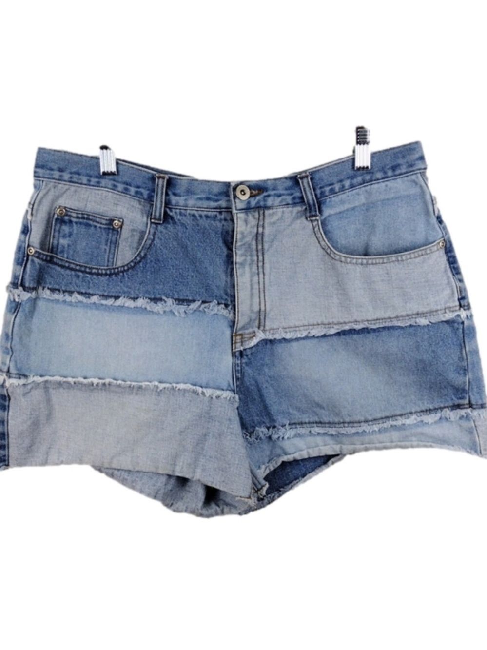 L.A. Blues Vintage Blue Medium Wash Two Tone High Rise Five Pocket Jean Short